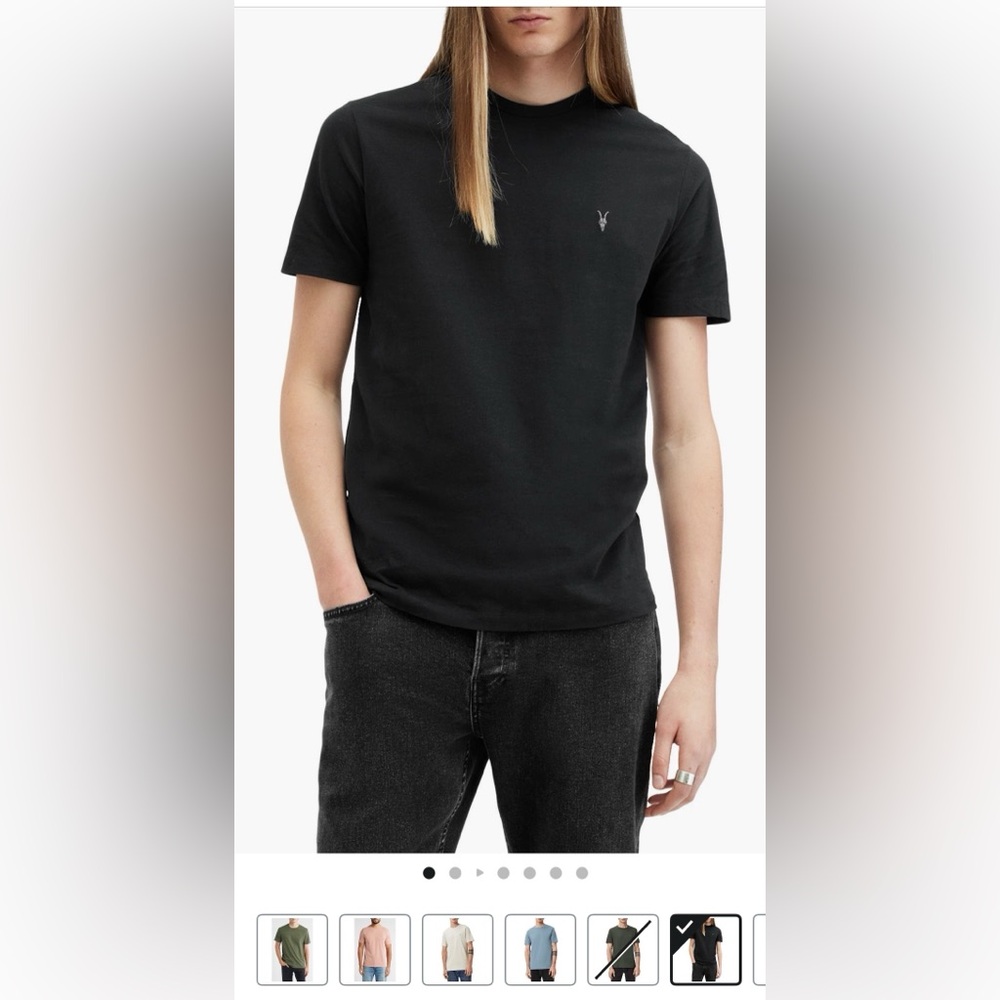 All Saints Charcoal Short Sleeve Tee - Picture 9 of 11